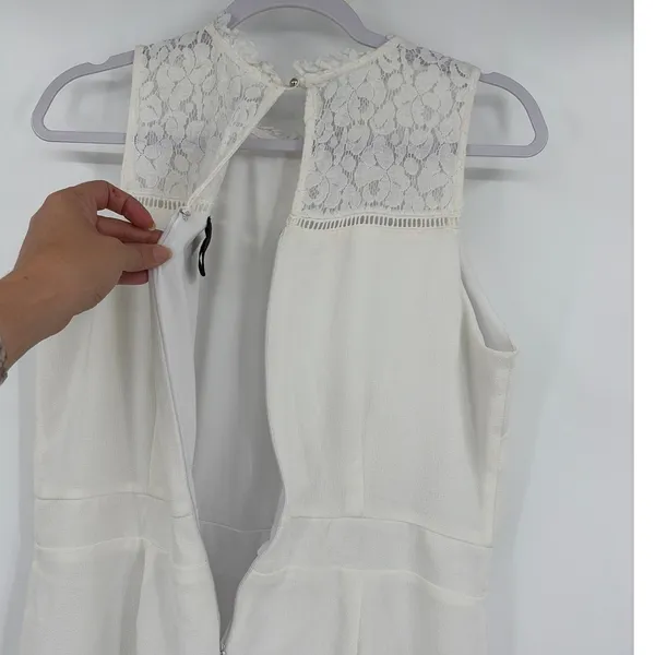 Disney Alice iThrough Looking Glass Romper Sz XL Fairy Coquette Lace Bib Cream - Image 12