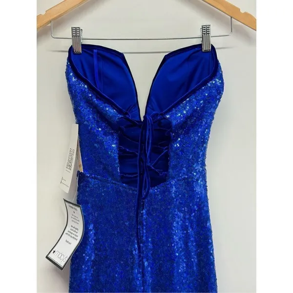Emerald Sundae Dress XS Strapless Sequin Front Slit Lace‎ Up Mermaid Gown NEW - Image 8
