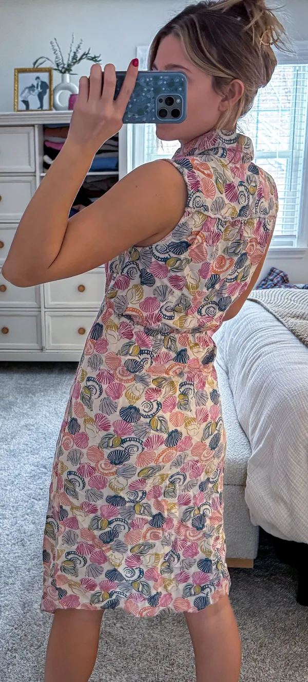 Anthropologie Shell Print Linen Dress - Image 5
