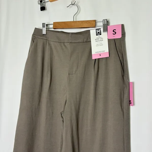 Member's Mark Light Brown Wide Leg Trouser Soft Knit NWT Womens Small - Image 2
