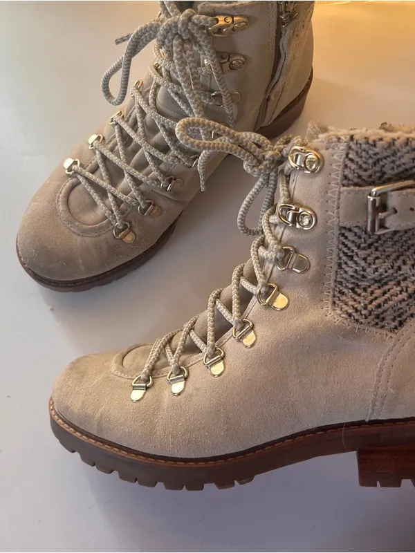 Sam Edelman Women’s Beige Lace-Up Hiker Boots - Image 3