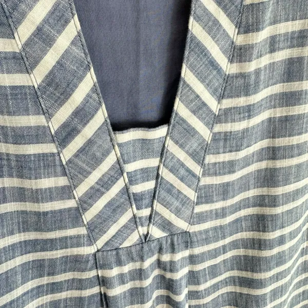 Athleta Blue Striped Barbados 100% Cotton Lined Short Sleeve Mini Dress Size XXS - Image 5