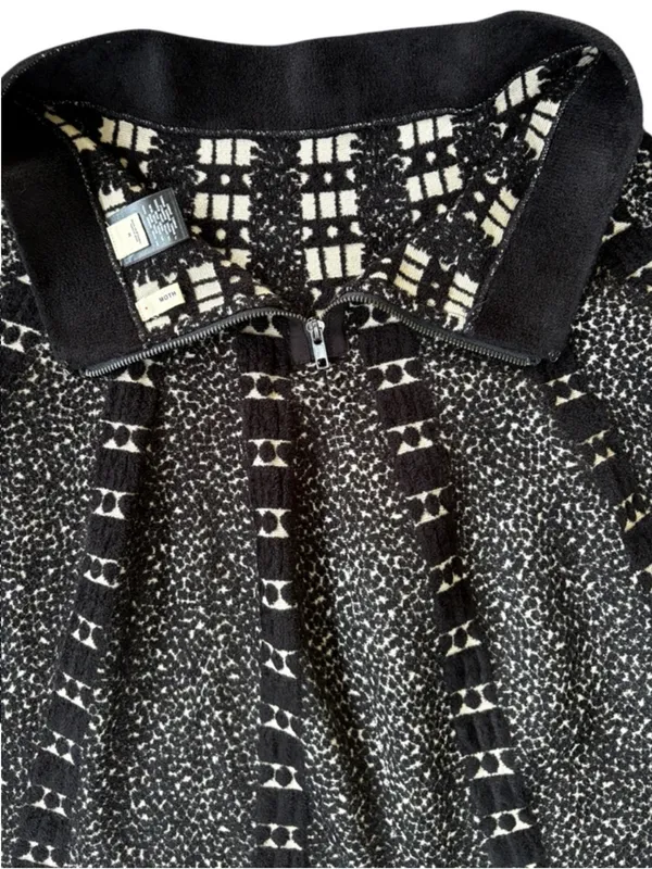 EUC Anthropologie MOTH Jacquard Knit Granite Skater Skirt Black Cream Medium - Image 10