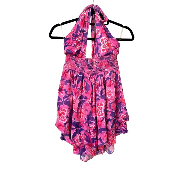 ROCOCO SAND Floral Halter Mini Dress‎ NWT Small - Image 3
