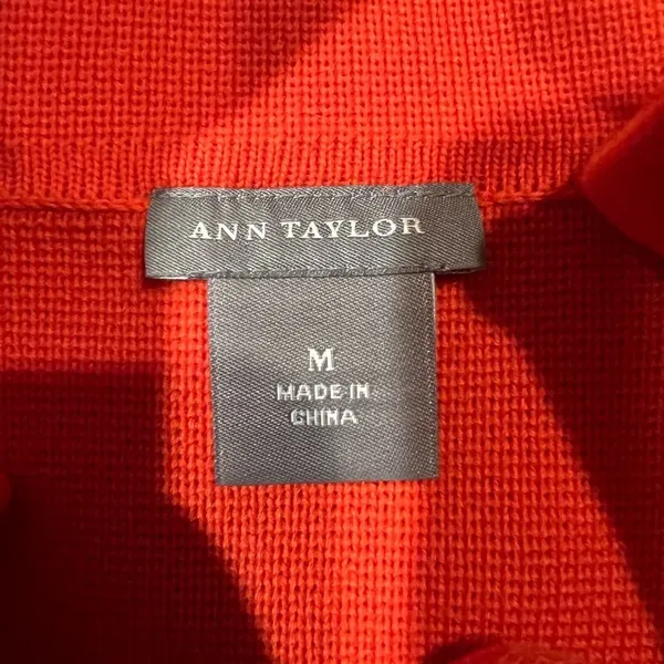 Ann Taylor Knit Orange Jacket Belted Button Women’s Size Medium - Image 6