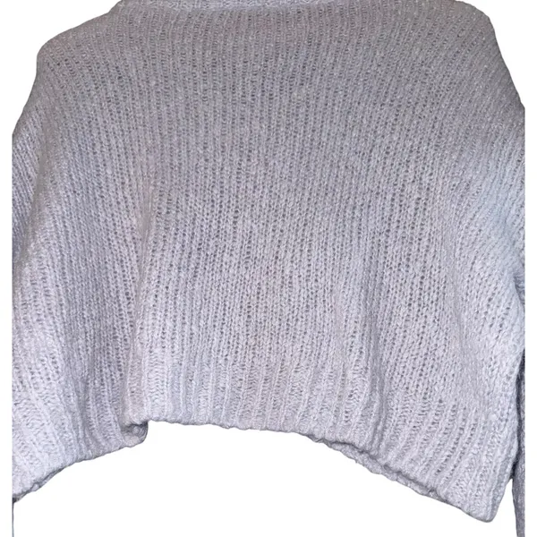 Reformation Wenda Merino Wool Alpaca Blend Crop Sweater Women's M Gray Soft Cozy - Image 5