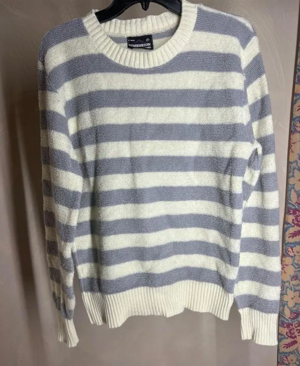 Vintage PulloverDimension By Milford Womens cream &grey|USA Made Crewneck|Size:M - Image 3
