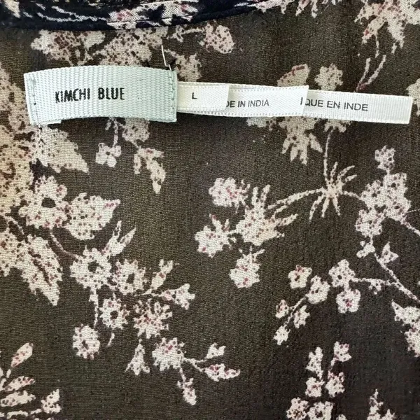 Urban Outfitters Kimchi Blue Babydoll Navy Floral Tiered Mini Lined SZ L #2423 - Image 8