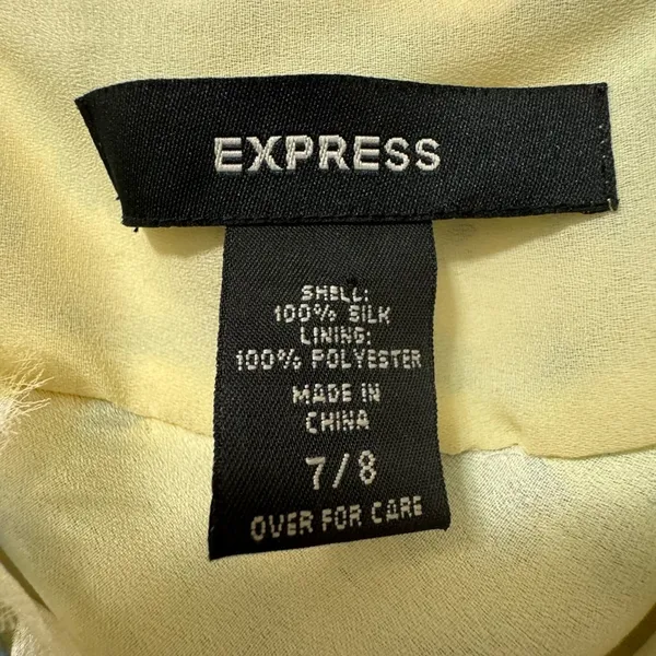 2000s Y2K Express 100% silk floral fairy dress size 6 butter yellow rare! - Image 5