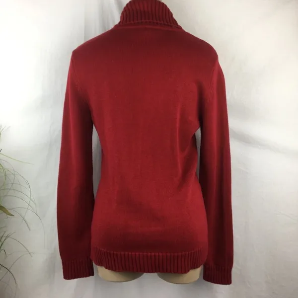 Ralph Lauren Red Cotton Knit Cardigan Button up Preppy Sweater M - Image 4