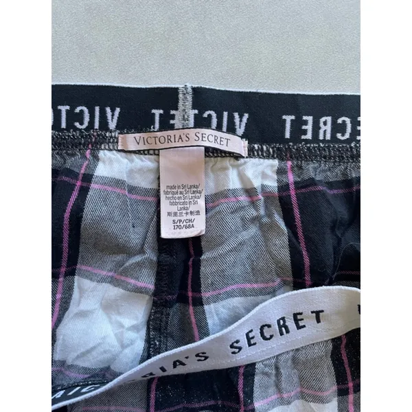 Women's Victoria's Secret Plaid Pajamas M Top S Pants - Image 4