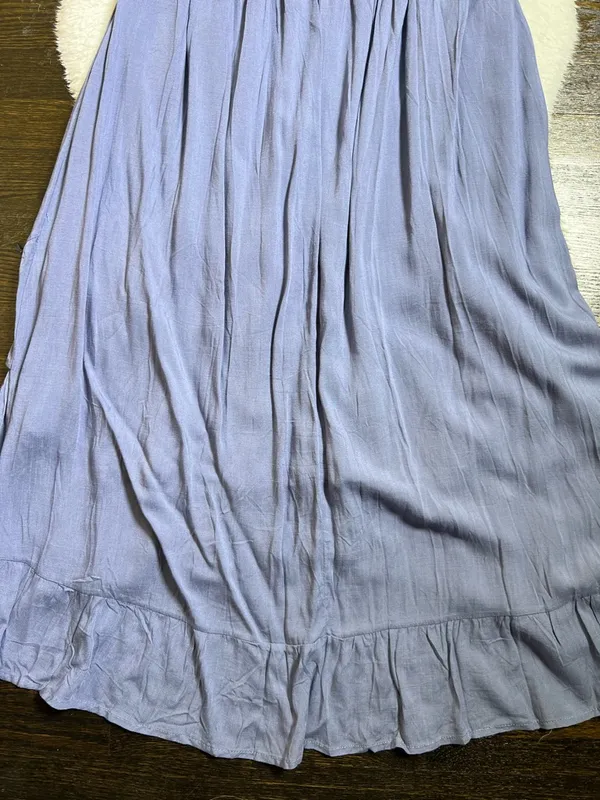 Baltic Born Hannah Dusty Blue Midi Boho Lace Dress Large - Image 11