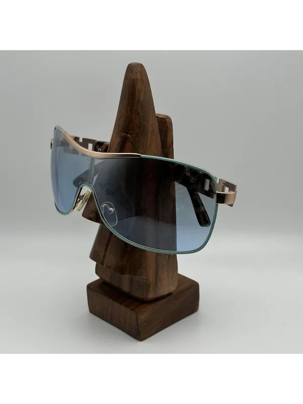 Rocawear Shield Sunglasses Blue Lenses Tortoise Arms - Image 2
