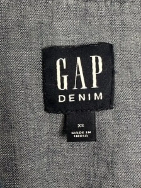 Gap Denim Pearl Snap Western Shirt Medium Wash Blue Long Sleeve Cotton S - Image 4