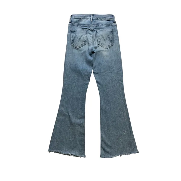 MOTHER High Waisted Flare Jeans‎ Light Blue Raw Hem Size 25 Slim Fit Wide Leg - Image 3