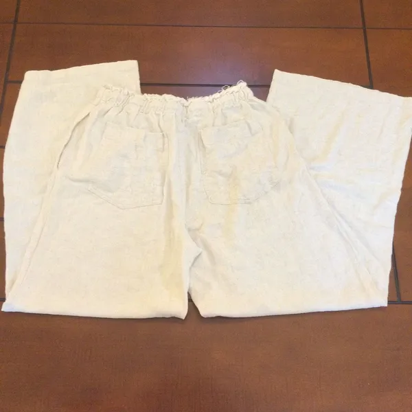 Miou Muse linen blend wide leg linen pant - Image 8