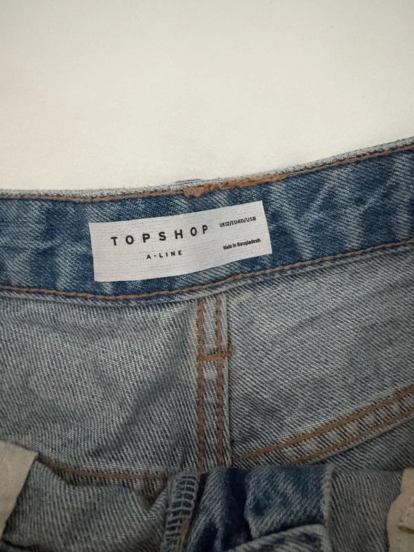 Topshop A-Line Denim Shorts Blue - Image 3
