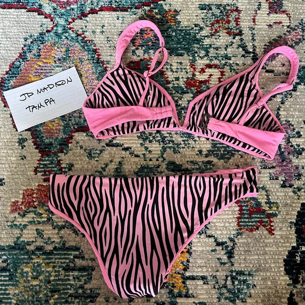 MAAJI reversible pink / zebra bikini set - Image 3