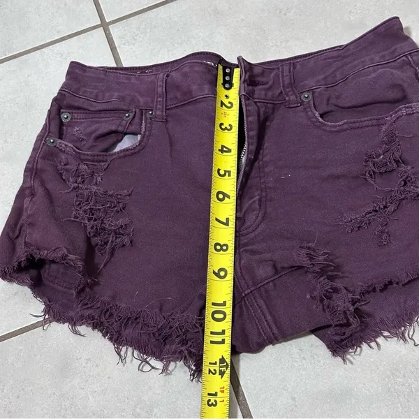 American Eagle Women‎ Purple Cut Off Distressed Shorts Stretch Size 6. - Image 7