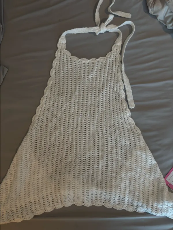 Edikted Ivey Backless Crochet Halter Top - Image 2