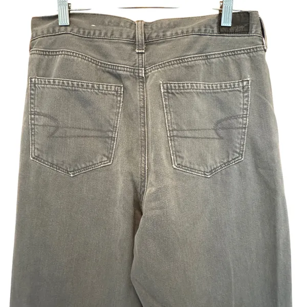 American‎ Eagle Mom Jean 10 Long Gray High Waisted Denim 90s Casual Grunge Indie - Image 6