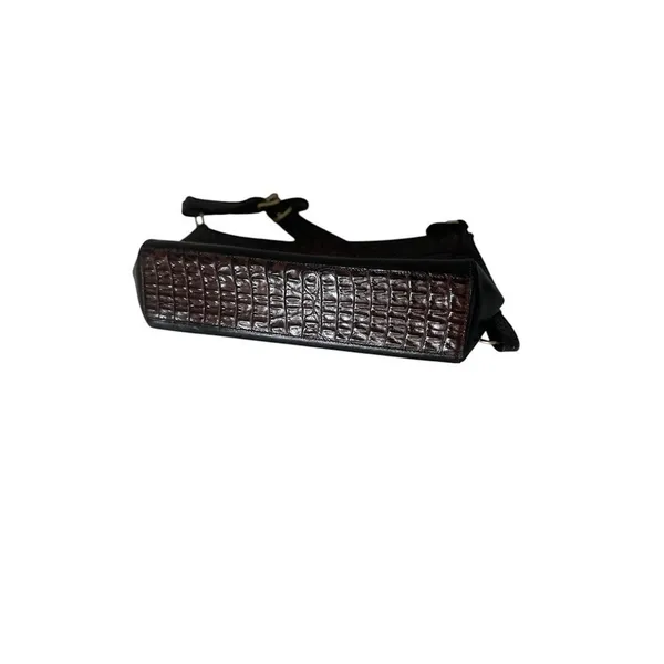 BRAHMIN Marcy Black Tuscan Croc Embossed Leather Brown Black‎ Handbag - Image 6