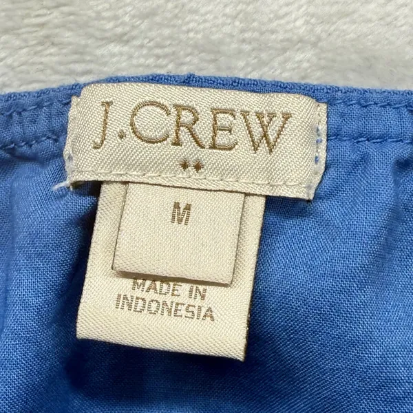 J.Crew Linen Blend Sun Dress‎ Adjustable Straps Blue Casual Summer Medium - Image 6