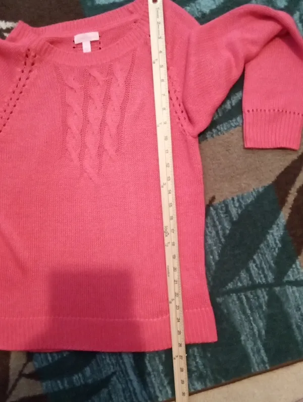 Lilly Pulitzer Bright Pink Cable Knit Crewneck Sweater Seana Pullover Womens L - Image 8