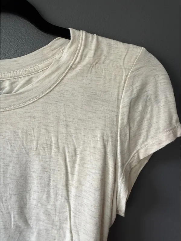 Aerie Cream Crop Top with Cut Out Back Tie Detail - Image 4