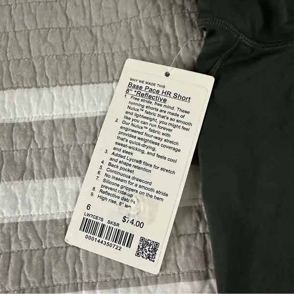 Lululemon Base Pace High-Rise Reflective Short 8" Smoked Spruce Green 6 - Image 8