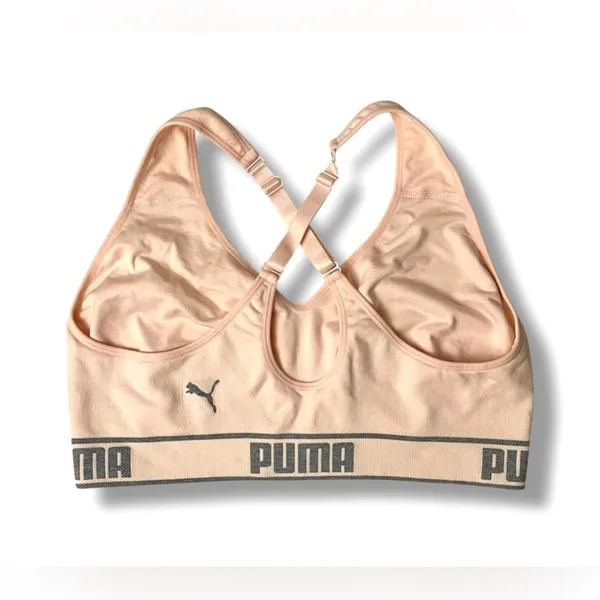 PUMA Seamless Pink Racerback Sports Bra - Image 4