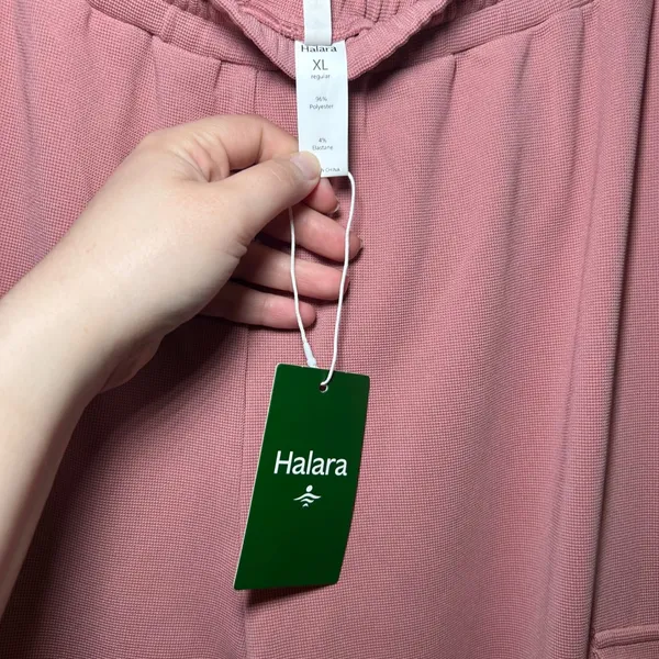 Halara High Waisted Cargo Joggers Pink Waffle Knit Elastic Waist Pants XL NEW - Image 3