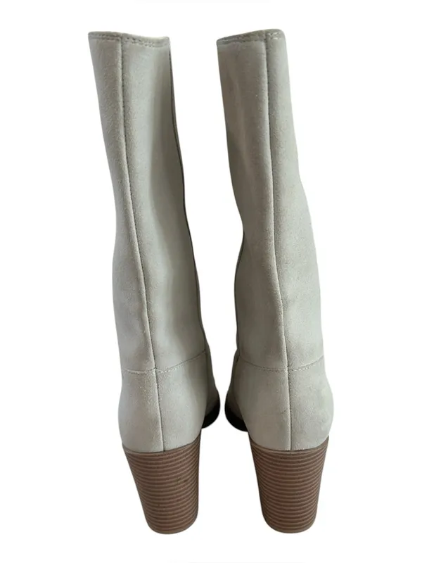 Franco Sarto® Jaxon midcalf Suede boot, White Chalk, Size 7.5, NWOT Display pair - Image 6
