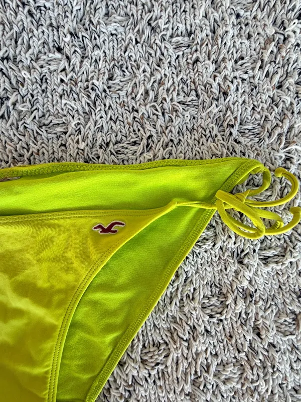 Hollister Lime Green Y2K Low Cut Frill Side-Tie Swim Bottom | Size Medium - Image 2