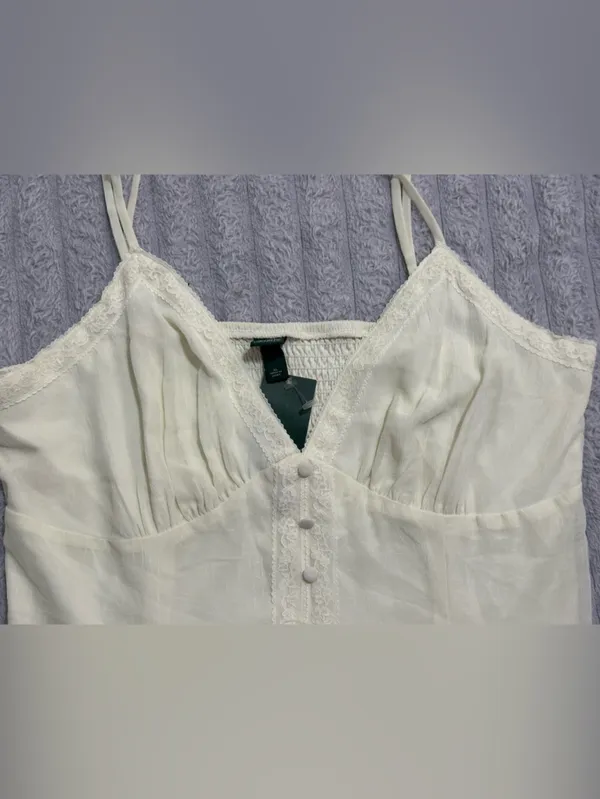 wild fable Ivory Button-Front Slip Dress - Image 6