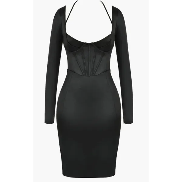 House of CB Grazia Long Sleeve Satin Corset Dress NWOT Size‎ XS - Image 8