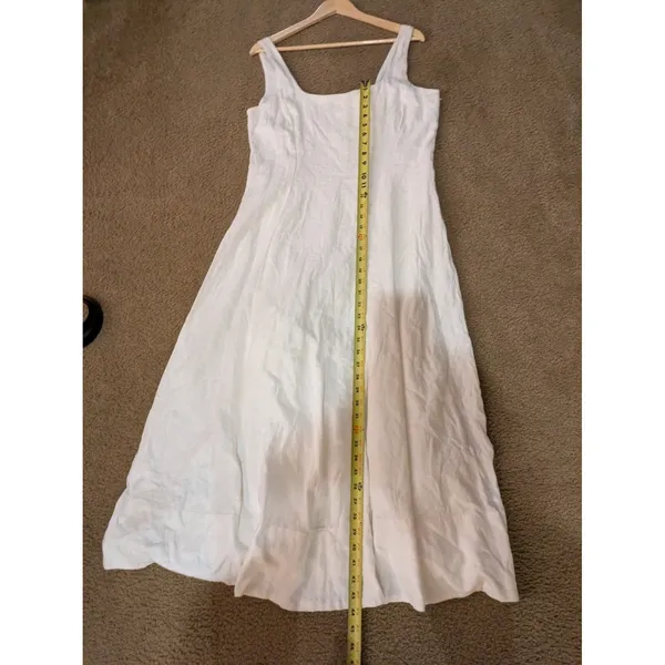 Gap Linen Blend Dress Womens Large White - Image 12