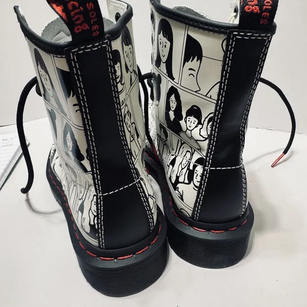 Doc Dr Martens Air Wair Lace Up Combat Boots White Women's 5 NWT Fuluki Kanai - Image 5