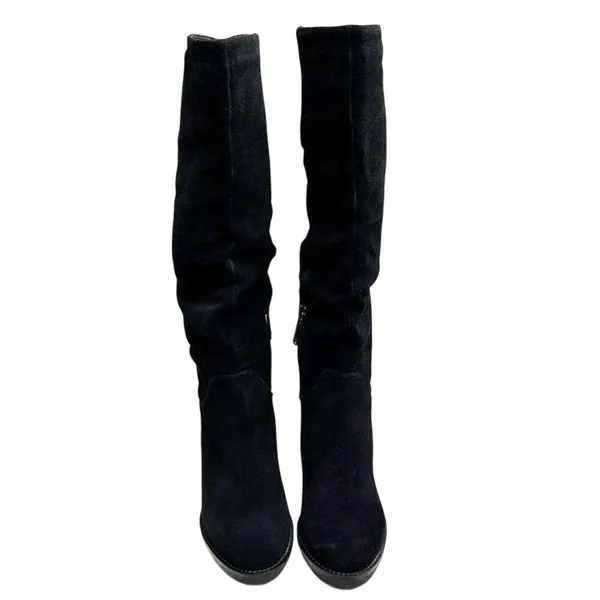 Blondo Waterproof Black Suede Tall Knee High Block Heel Boots Size 6.5M NEW - Image 3