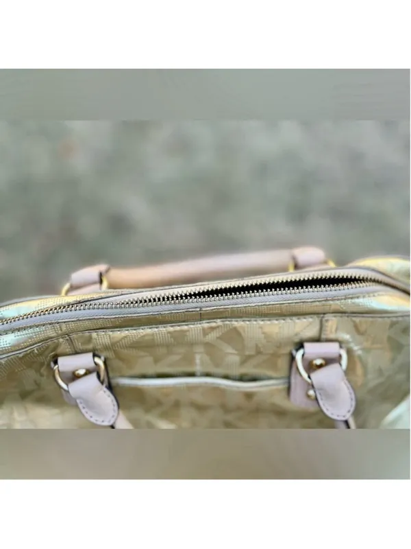 Michael Kors Sutton Bowler Satchel – Metallic Gold Signature - Image 8