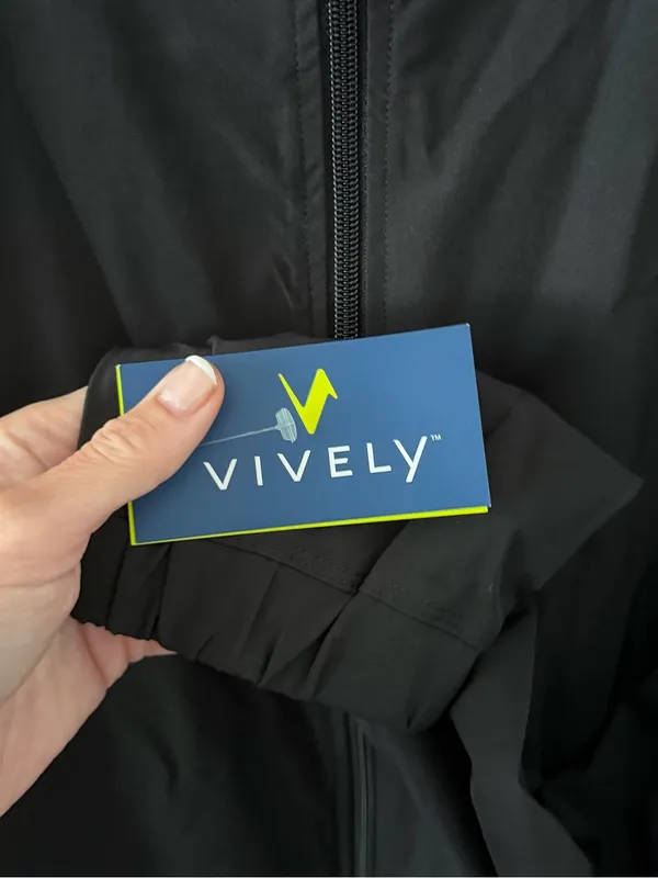 🖤VIVELY Black Running Jacket Full Zip Drawstring Waist Peplum🖤 ~medium 🆕 - Image 12