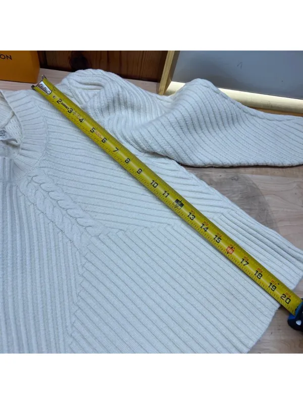 Allison Cecile Cream Ribbed Sweater Puff Sleeves Size XS Coquette Balletcore - Image 10