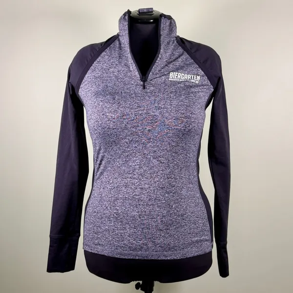Women’s Camp David Anheuser Busch Biergarten Heather Gray Quarter Zip Jacket Small - Image 2