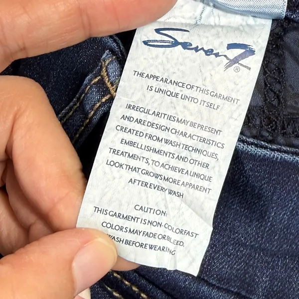 Seven7 Tummyless‎ High Rise Skinny Jeans Womens 12 Dark Wash Stretch Blue Denim - Image 11