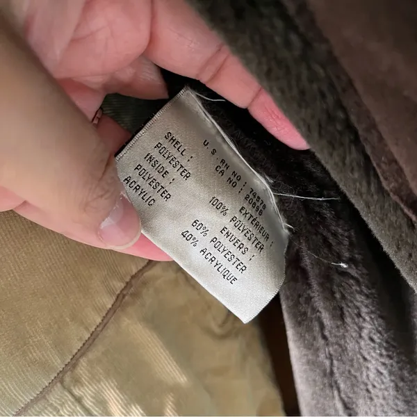 Vintage 90s Cache Brown Suede Penny‎ Lane Fur Trim Coat Old Money Womens Small - Image 5