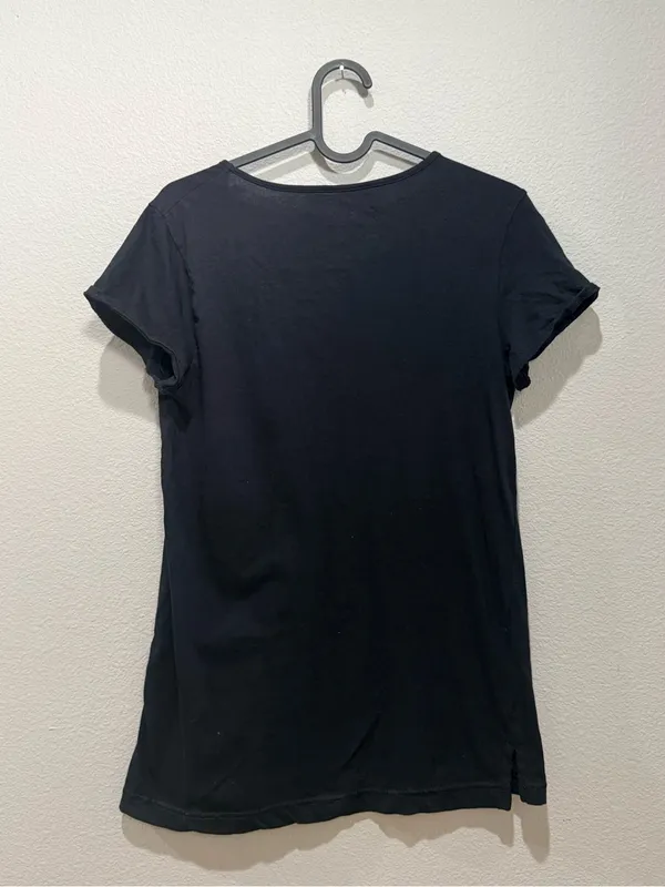 Beautiful Disaster Black Guide Me Strappy V neck Short Sleeve Graphic Tee Size S - Image 3