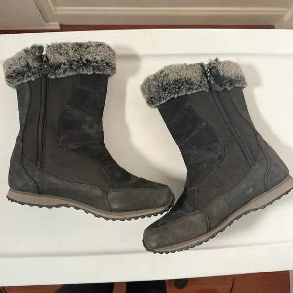 The North Face Primaloft Insulated Snow Black Suede Gray Winter Grip Size 9 - Image 2