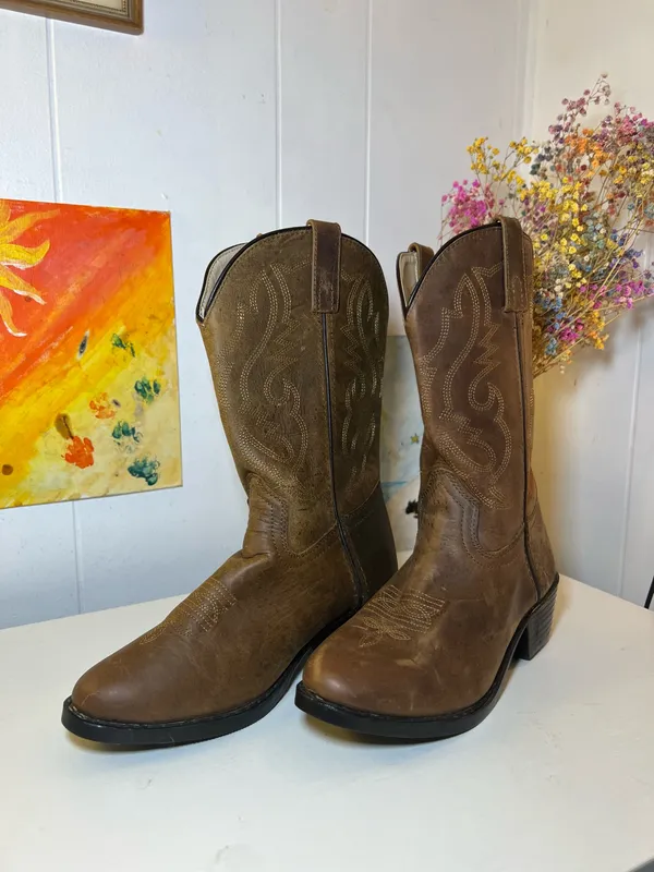 Cody James Western Boots Brown Size 5 - Image 2
