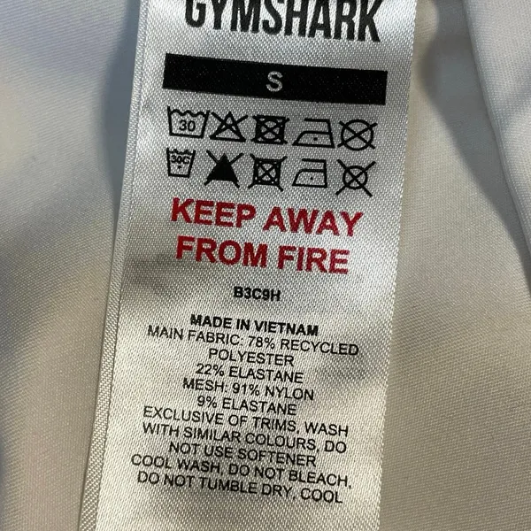 Gymshark White One-shoulder Sleeveless ActiveWorkout Sports Bra Crop Tank Top S - Image 4