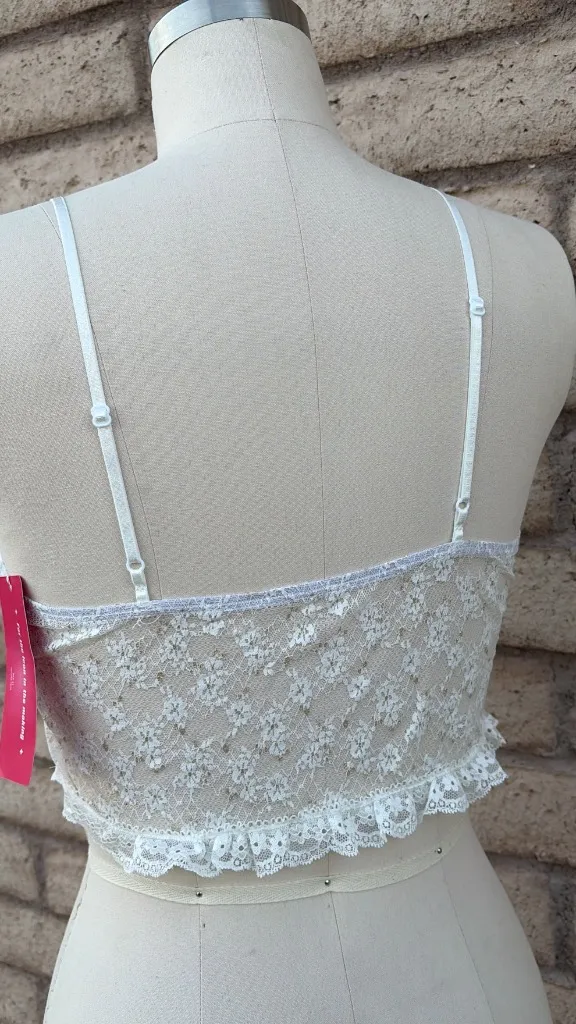 🥂 Shein Icon White Lace Corset Going-Out Crop Top | Size L - Image 7